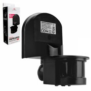 Maclean Czujnik ruchu i zmierzchu MCE25 B/B 180 stopni, max 1200W, z czarną przesłona, 5-12m Maclean