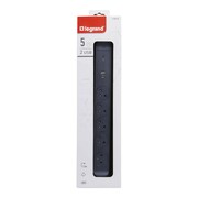 Legrand Przedłużacz 5x2PZ +USB A/C 1,5m czarny Legrand