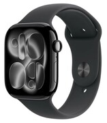 Apple Watch Series 11 GPS koperta 42 mm z aluminium w kolorze onyksu, pasek sportowy w kolorze czarnym - rozmiar M/L Apple