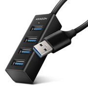 AXAGON HUE-M1A Hub 4-portowy Mini metalowy USB 3.2 Gen 1, 20cm USB-A kabel AXAGON