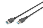 Digitus Kabel przedłużający USB 3.1 Gen.1 SuperSpeed 5Gbps Typ USB A/USB A M/Ż czarny 1,8m Digitus