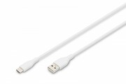 Digitus Kabel połączeniowy silikonowy USB-A - USB-C, USB 2.0 60W, 0,5m Biały Digitus
