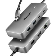 AXAGON HMC-CUB83X2 Wieloportovy hub USB 7in1, 10Gbps, 2x USB-A, 1x USB-C, 1x HDMI 4K/144Hz, DP 8K/30Hz, GLAN, PD 100W, 15cm USB-C kabel AXAGON