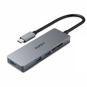 AUKEY HUB USB-C CB-C63 aluminiowy | Ultra Slim | 4w1 | 3xUSB 3.1 | 1xMicroSD i SD AUKEY