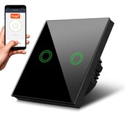 Maclean Dotykowy włącznik światła podwójny Wi-Fi SMART MCE714B czarny Maclean