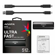 Adata Dysk zewnętrzny SSD SE760 512GB USB3.2-A/C Czarny Adata