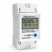 Qoltec Jednofazowy elektroniczny licznik zużycia energii na szynę DIN | RESET | licznik okresowy i stały | 230V | 60A | LCD | LED | 2P Qoltec