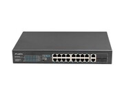 Lanberg Przełącznik Switch 16X100MB POE+/2XCombo niezarządzalny rack 19 cali Gigabit Ethernet 250W Lanberg