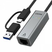 Unitek Adapter USB-A/C 3.1 GEN1 RJ45; 2,5 Gbps; U1313C Unitek