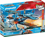 Playmobil Zestaw figurek Stunt Show 70831 Lotniczy pokaz kaskaderski: Samolot dwupłatowy 