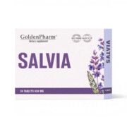 Szałwia z mentolem i lukrecją 650mg Ból Gardła Zapalenie jamy ustnej 24tab. Golden Pharm
