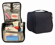 POJEMNA KOSMETYCZKA PODRÓŻNA Z PRZEGRODAMI. CZARNO-SZARA Medical Promo