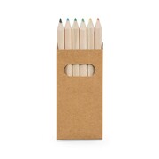 Kredki ołówkowe drewniane w pudełku 6szt naturalne PromoFriends