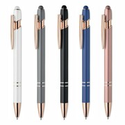 DŁUGOPIS METALOWY ELEGANCKI ZE ZŁOTYMI WYKOŃCZENIAMI GUMKA DO EKRANÓW DOTYKOWYCH PromoFriends