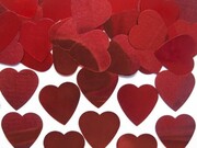 Konfetti czerwone serca metalizowane DEKORACJA na stół, ślub, Walentynki 25mm - 10g PromoFriends