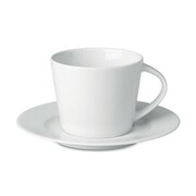 PORCELANOWA BIAŁA FILIŻANKA ZE SPODKIEM 160 ML PromoFriends