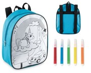 Plecak do kolorowania dla dzieci z 5 mazakami PromoFriends