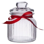 SŁOIK DO PRZECHOWYWANIA 650 ML DEKORACYJNY Z CZERWONĄ KOKARDKĄ PromoFriends