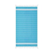 DUŻY RĘCZNIK PLAŻOWY BOHO Z FRĘDZLAMI 170x90 cm BAWEŁNA 100% BŁĘKITNY PIĘKNY MORSKI KOLOR PromoFriends