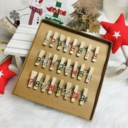 Kalendarz Adwentowy DIY Zestaw 24 drewnianych spinaczy PromoFriends