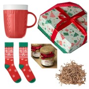 ZESTAW UPOMINKOWY ŚWIĄTECZNY KUBEK, SKARPETKI, MIÓD PromoFriends