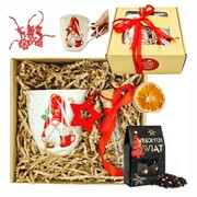 ZESTAW UPOMINKOWY + ŚWIĄTECZNY KUBEK 630 ML + HERBATA + ZAPARZACZ SZKLANY PromoFriends