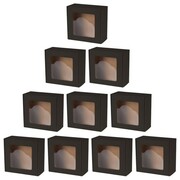 10szt PUDEŁKO opakowanie PREZENTOWE Z OKIENKIEM CZARNE 20x20x10 cm eleganckie 10x PromoFriends