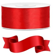 WSTĄŻKA SATYNOWA TASIEMKA 25MM/25M CZERWONA PromoFriends
