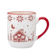 DUŻY ŚWIĄTECZNY KUBEK 450 ML BOŻE NARODZENIE MOTYW SWETEREK BORDOWY Altom