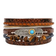 Gaira® Bransoleta Boho 3157, Kolor ciemny brąz Gaira®