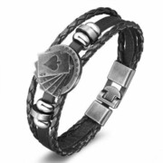 Gaira® Skórzana bransoleta As pik 3112, Kolor skóry czarny Gaira®