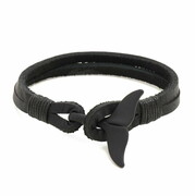 Gaira® Bransoleta Płetwa wieloryba 3207, Kolor skóry czarny Gaira®