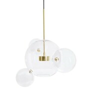 MOOSEE lampa wisząca CAPRI 4 złota - 60 LED, aluminium, szkło 5900168816992