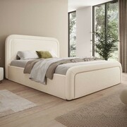 Łóżko tapicerowane z pojemnikiem SFG0154 | 180x200 | Boucle | Cream #33