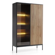 Witryna z oświetleniem SENTO WTSZ104 dąb wotan/czarny
