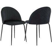 Krzesło tapicerowane THDC015-2 czarny welur/czarne nogi