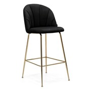 Hoker muszelka Glamour BC-14 czarny welur/złote nogi