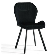 Krzesło tapicerowane czarne DC-6350 / welur 66