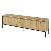 Szafka RTV frezowana dąb artisan TREND 06 czarne nogi