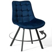 Krzesło obrotowe granatowe, pikowane DC-6030S / welur #64 9999001209875