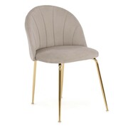 Krzesło tapicerowane DC-2139 ciemny beż, złote nogi