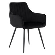 Krzesło tapicerowane DC-0084-2 czarny welur / czarne nogi