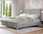 Łóżko tapicerowane BELANIA (SF1023) Glamour | 120x200 | Welur | Szary | Nogi złote