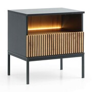 Szafka nocna SENTO S54 dąb wotan/czarny