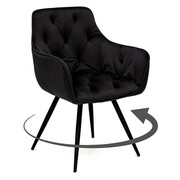 Krzesło obrotowe tapicerowane DC-0084-3 czarny welur, czarne nogi