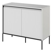 Komoda frezowana biała TREND 02 / czarne nogi