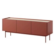 Szafka RTV COLOR RTV144 | Ceramiczny czerwony, dąb linea