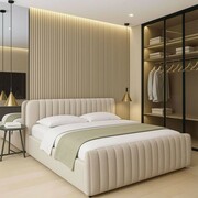 Łóżko tapicerowane z pojemnikiem SFG0160 | 180x200 | Boucle | Beżowy #3