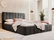 Łóżko tapicerowane SF1069 | 140x200 | Welur | Czarny