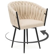 Krzesło obrotowe Glamour DC-7077S360 | Beż boucle | Czarne nogi